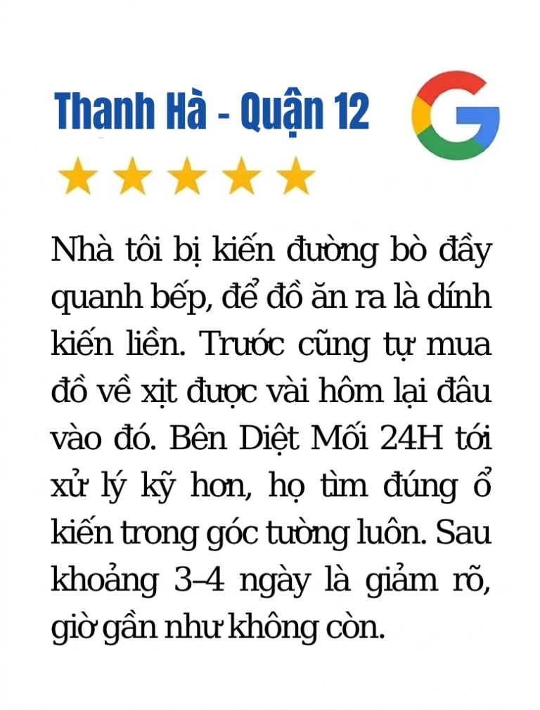 Đánh giá của Chị Thanh Hà, Quận 12