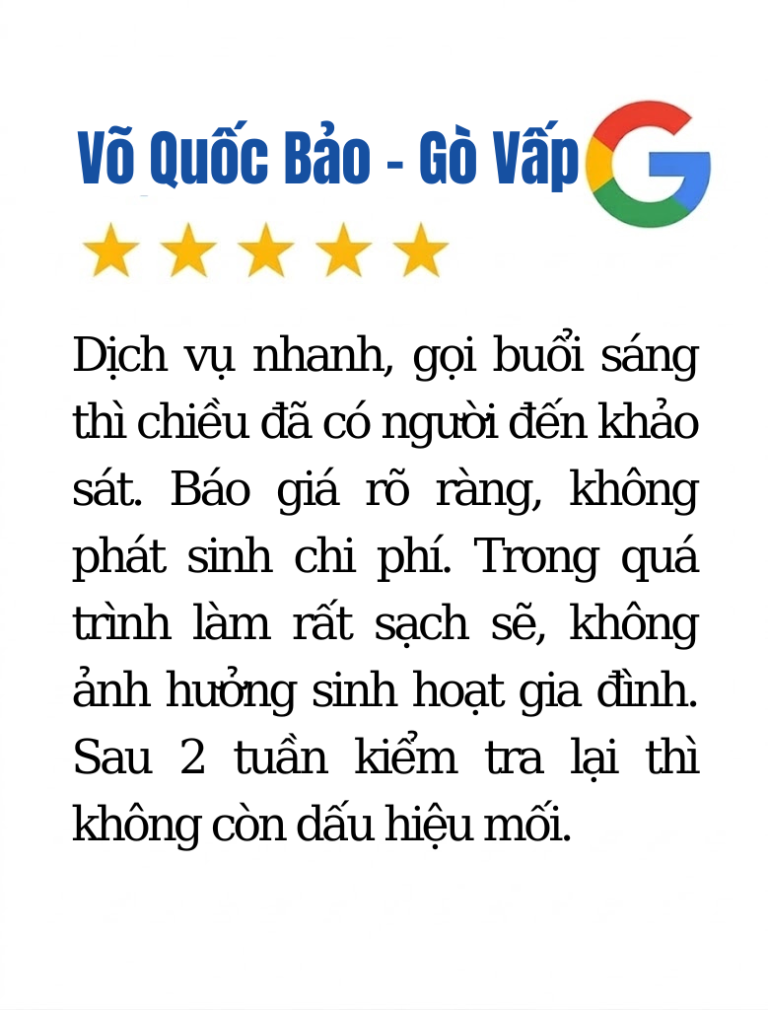 Đánh giá của Anh Võ Quốc Bảo, Gò Vấp