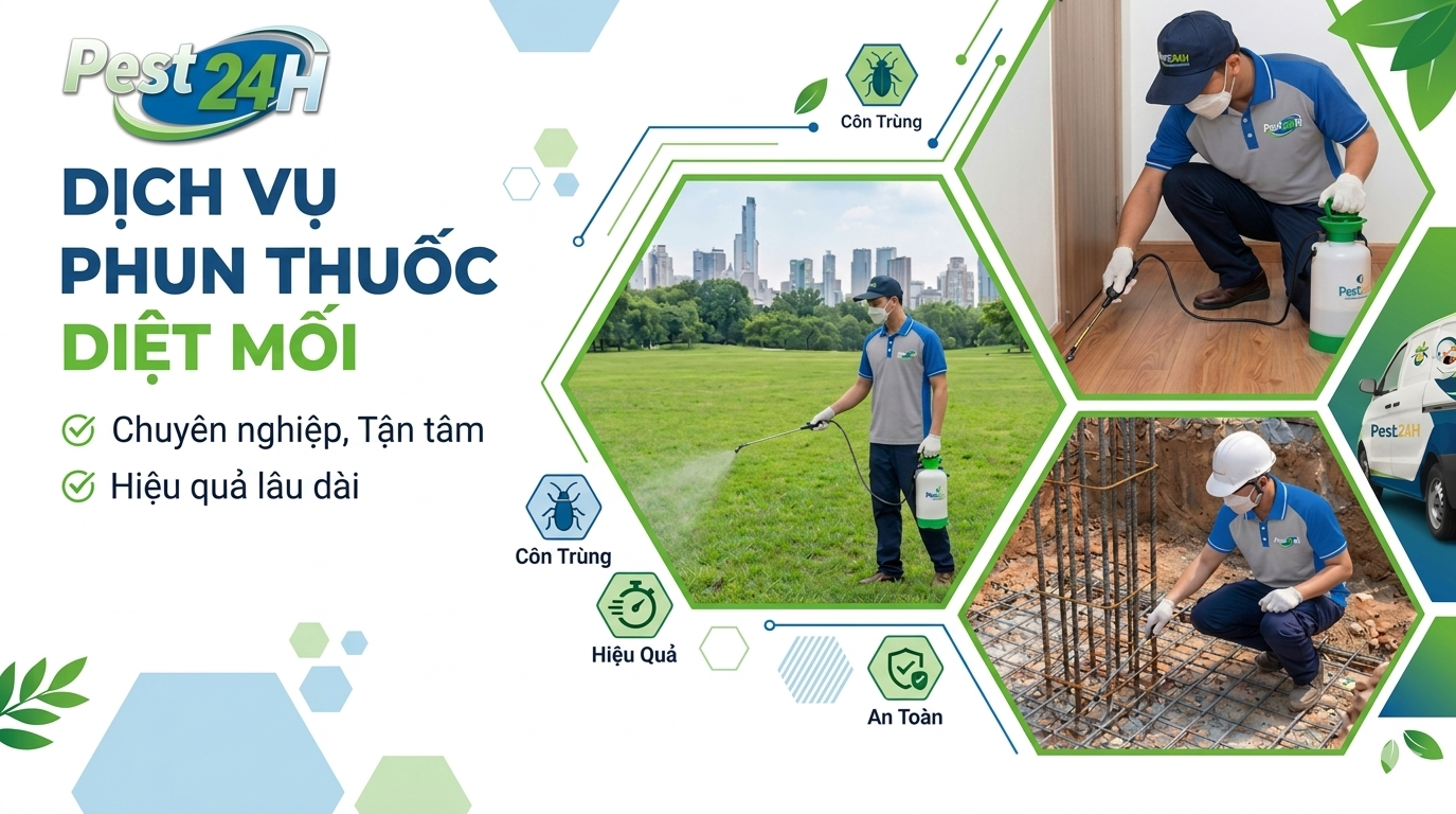 Phun thuốc diệt mối tận gốc: Giải pháp vàng đến từ Dịch vụ Diệt Mối 24H