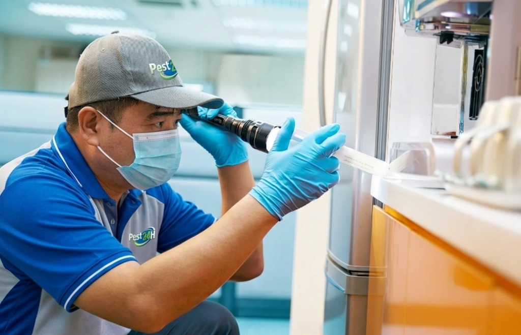 Đặt gel diệt gián trong khe tủ bếp